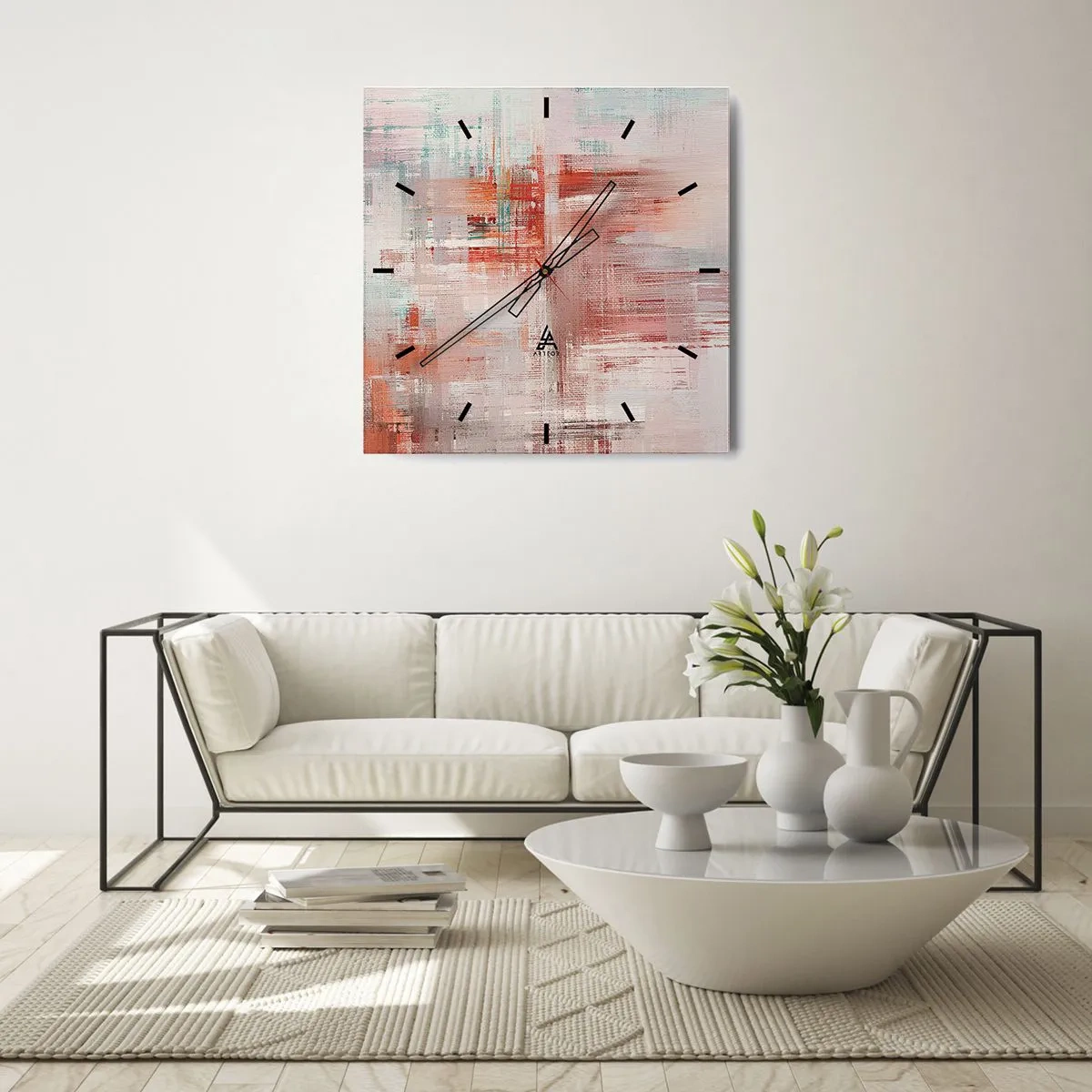 Falióra, Óra - Ködös. De rózsaszín - 30x30 cm