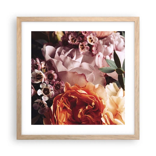 Poszter világos tölgy keretben - Szépségbe burkolózva - 40x40 cm