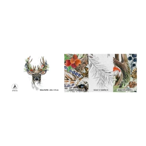 Fotótapéta Minta Premium Canvas - Ünnepi köntösben - Absztrakció, Szarvas, Rénszarvas - 100x30 cm