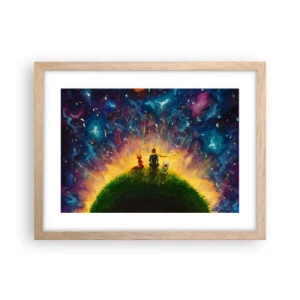 Poszter világos tölgy keretben - Szerelem és barátság – az egész világ - 40x30 cm