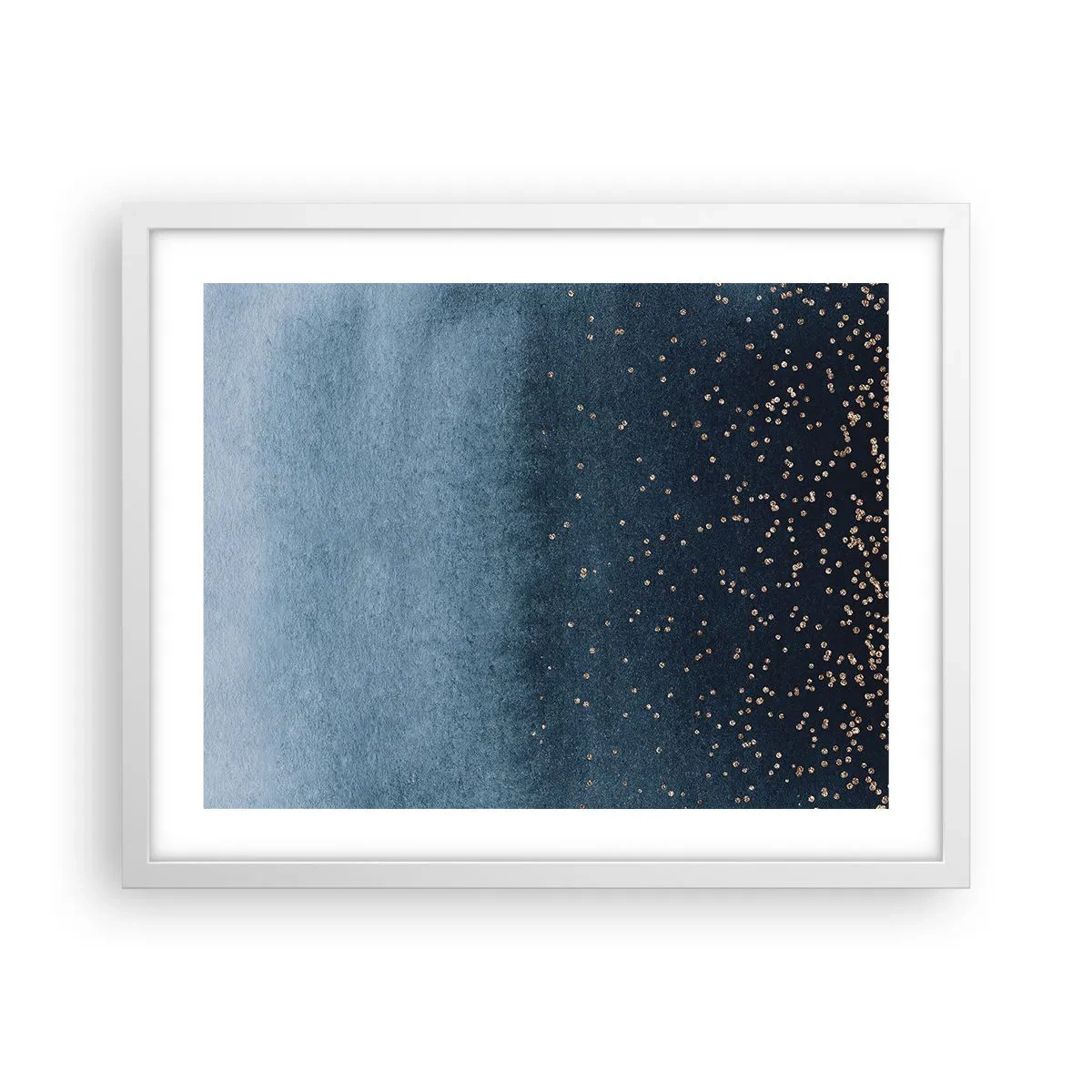 Poszter fekete keretben - Kompozíció - kék fázisok - 50x40 cm