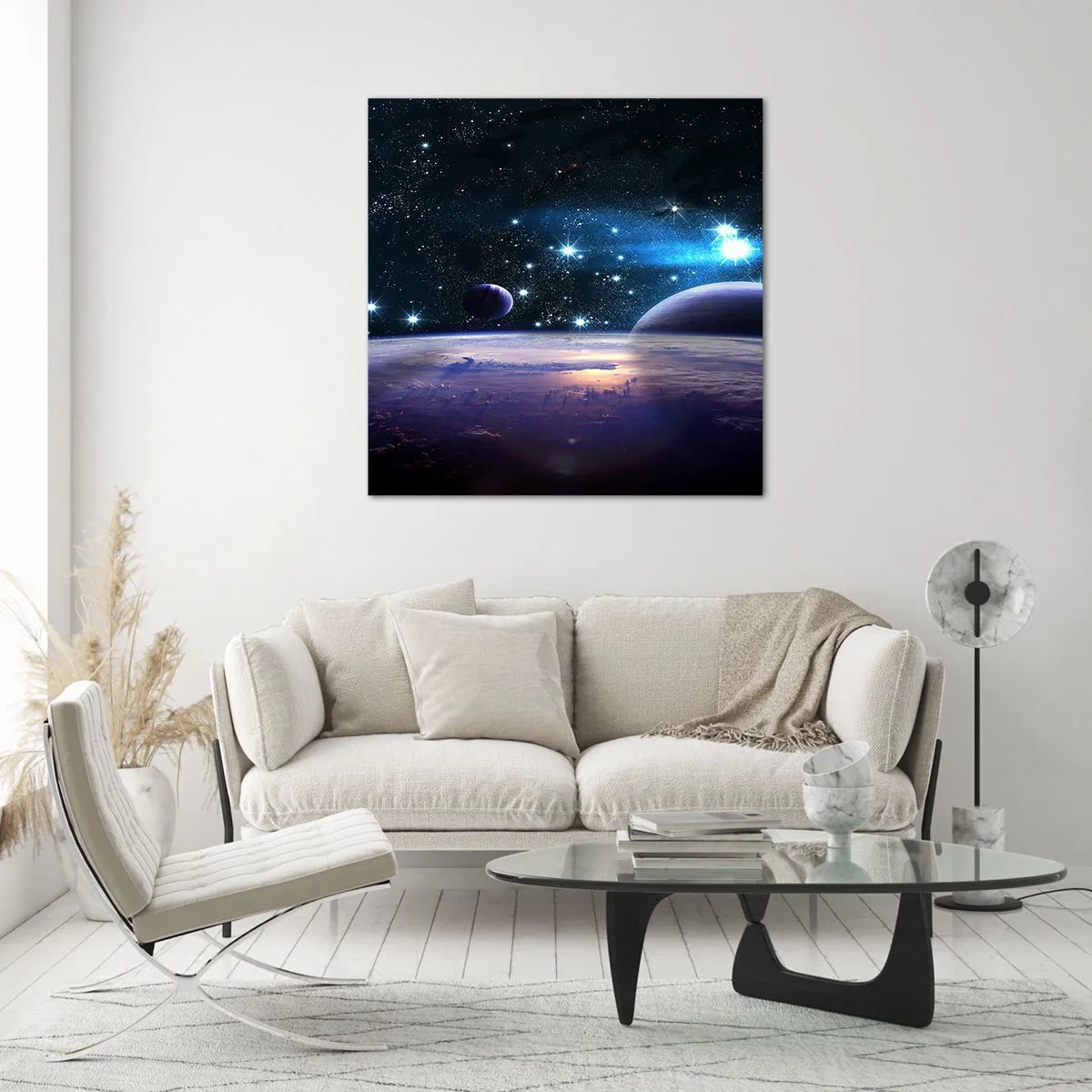 Üveg kép - Még mindig egyedül? - 50x50 cm