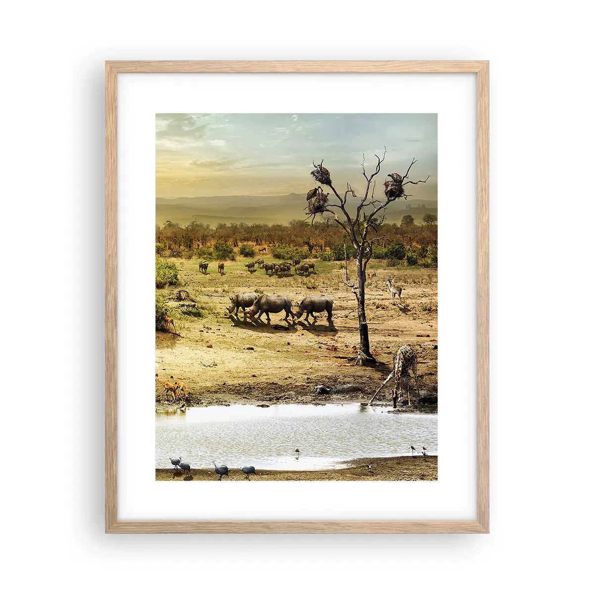 Poszter világos tölgy keretben - „Z Edenu zaś wypływała rzeka…" - 40x50 cm
