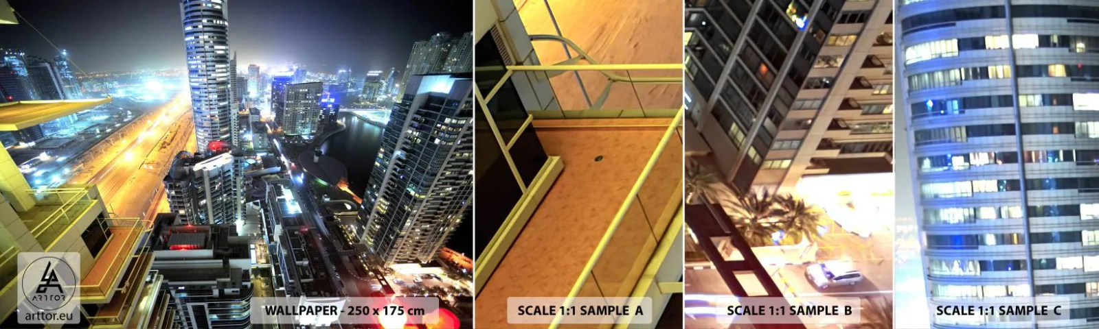 Fotótapéta Minta Standard Eco - Csoda a sivatagban - Város, Dubai, Építészet - 100x30 cm