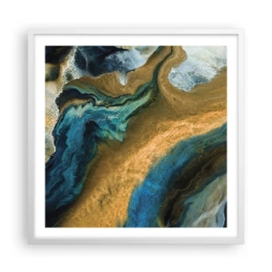 Poszter fekete keretben - Kék - sárga - kölcsönös hatások - 60x60 cm