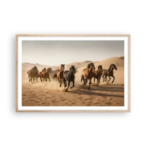 Poszter világos tölgy keretben - Szabad, mint a szél - 91x61 cm