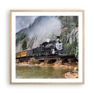 Poszter világos tölgy keretben - Hova? Hova? - 60x60 cm