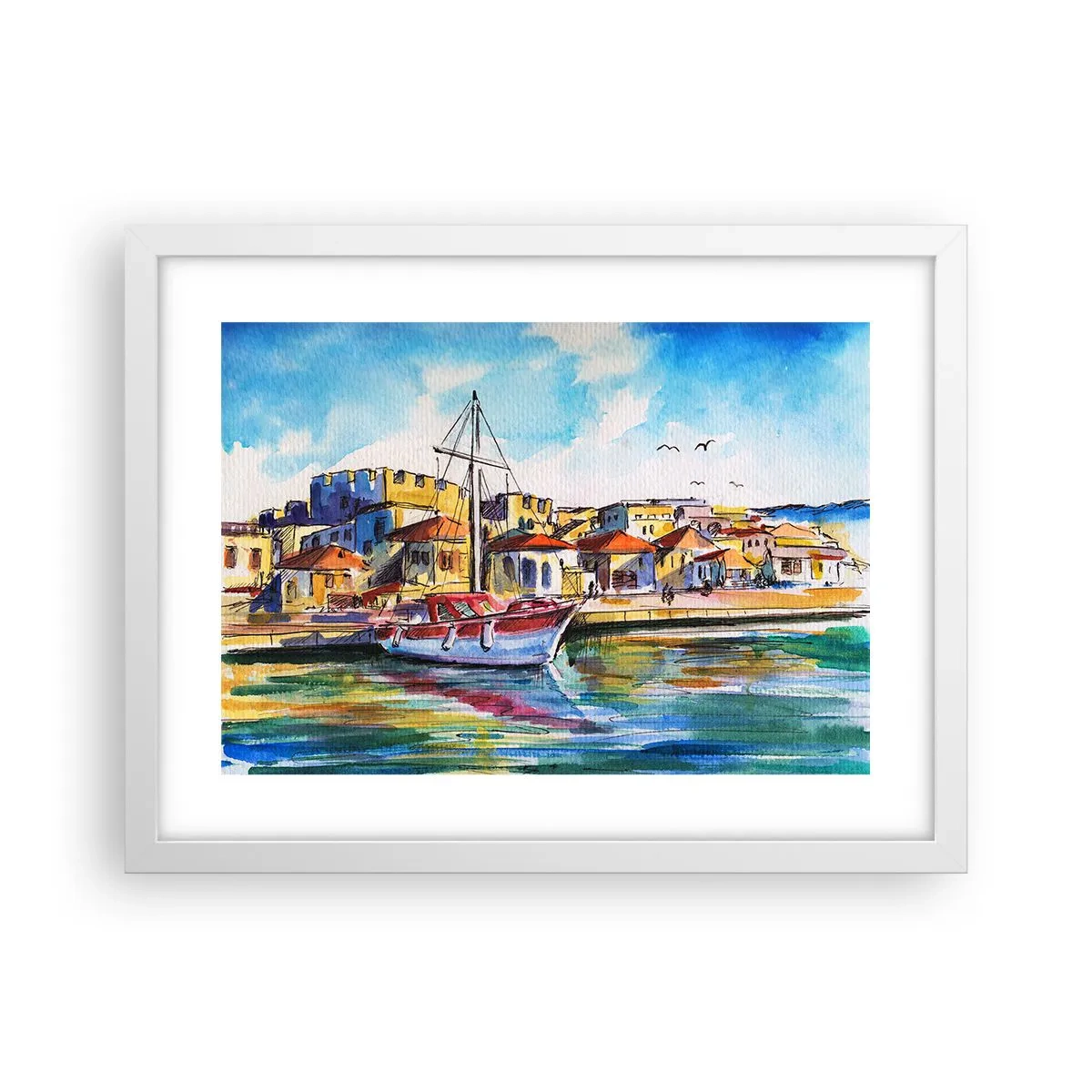 Poszter fekete keretben - Szivárványos délután - 40x30 cm