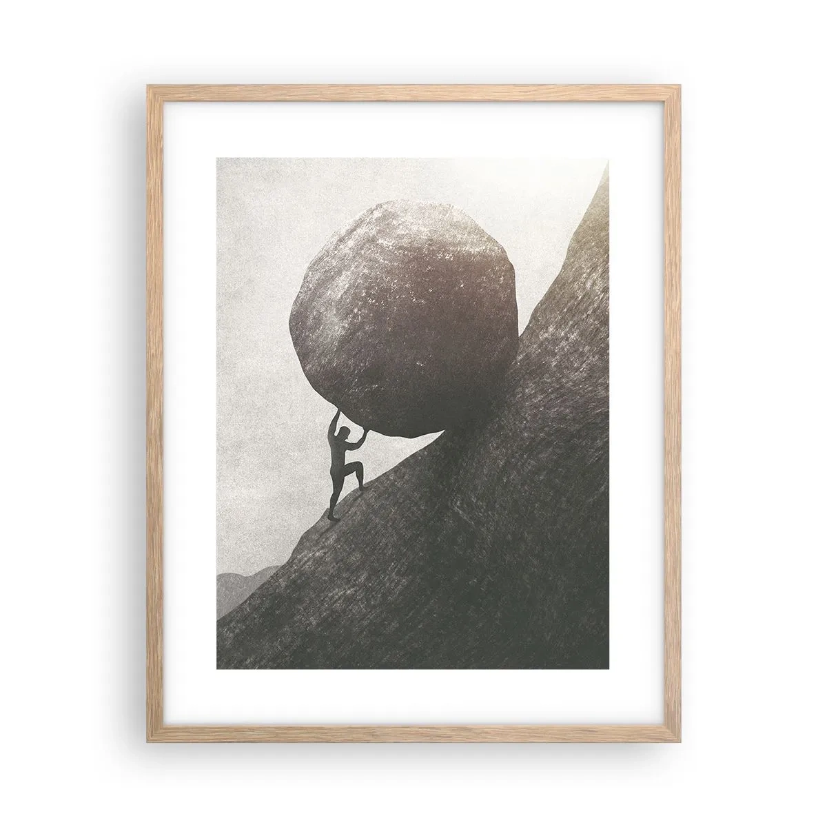 Poszter világos tölgy keretben - Hiszek minden remény ellenére  - 40x50 cm