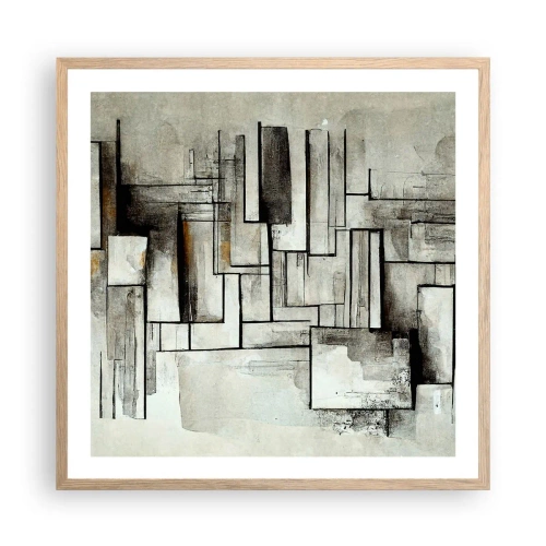 Poszter világos tölgy keretben - Az egyszerűség ereje - 60x60 cm