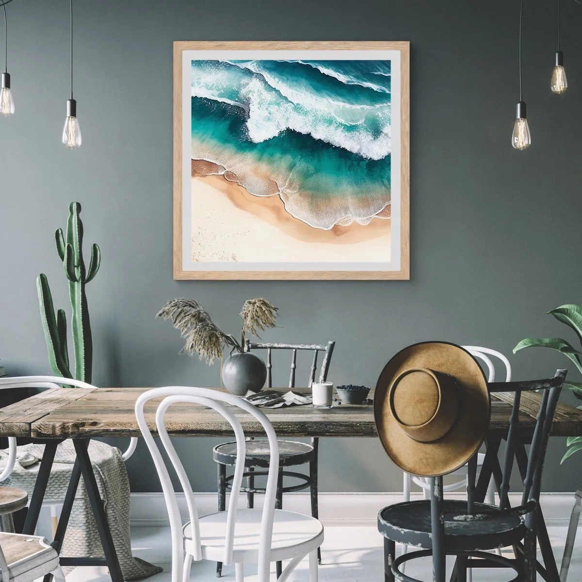 Poszter világos tölgy keretben - Egy örök találkozás - 40x40 cm