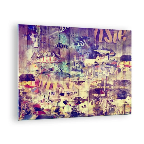 Üveg kép - Absztrakt kompozíció városi textúrákkal és graffitivel - 70x50cm - És csak ennyi lesz - Modern fali dekoráció nappalihoz és hálószobához ARTTOR