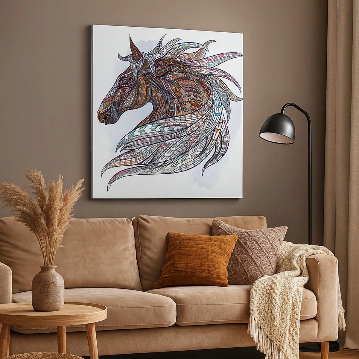 Vászonkép - Kelta harcos lova - 30x30 cm