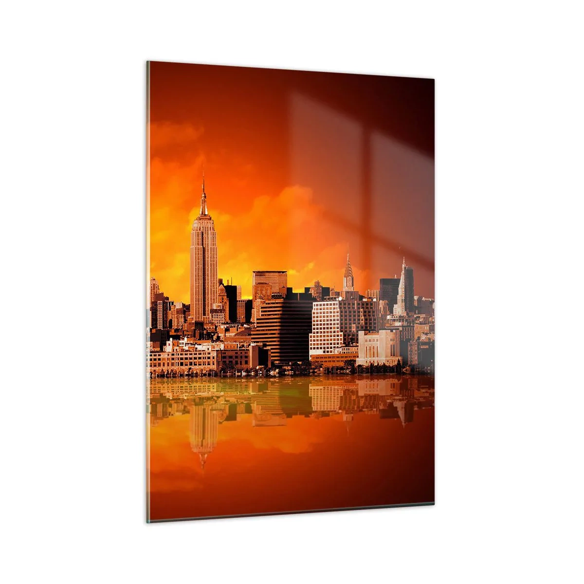 Üveg kép - A nagyvárosi panoráma sárga és bronz színben - 50x70 cm