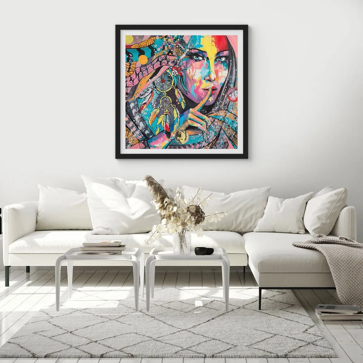 Poszter fehér keretben - Maradj csendben, amíg meg nem érted - 30x30 cm