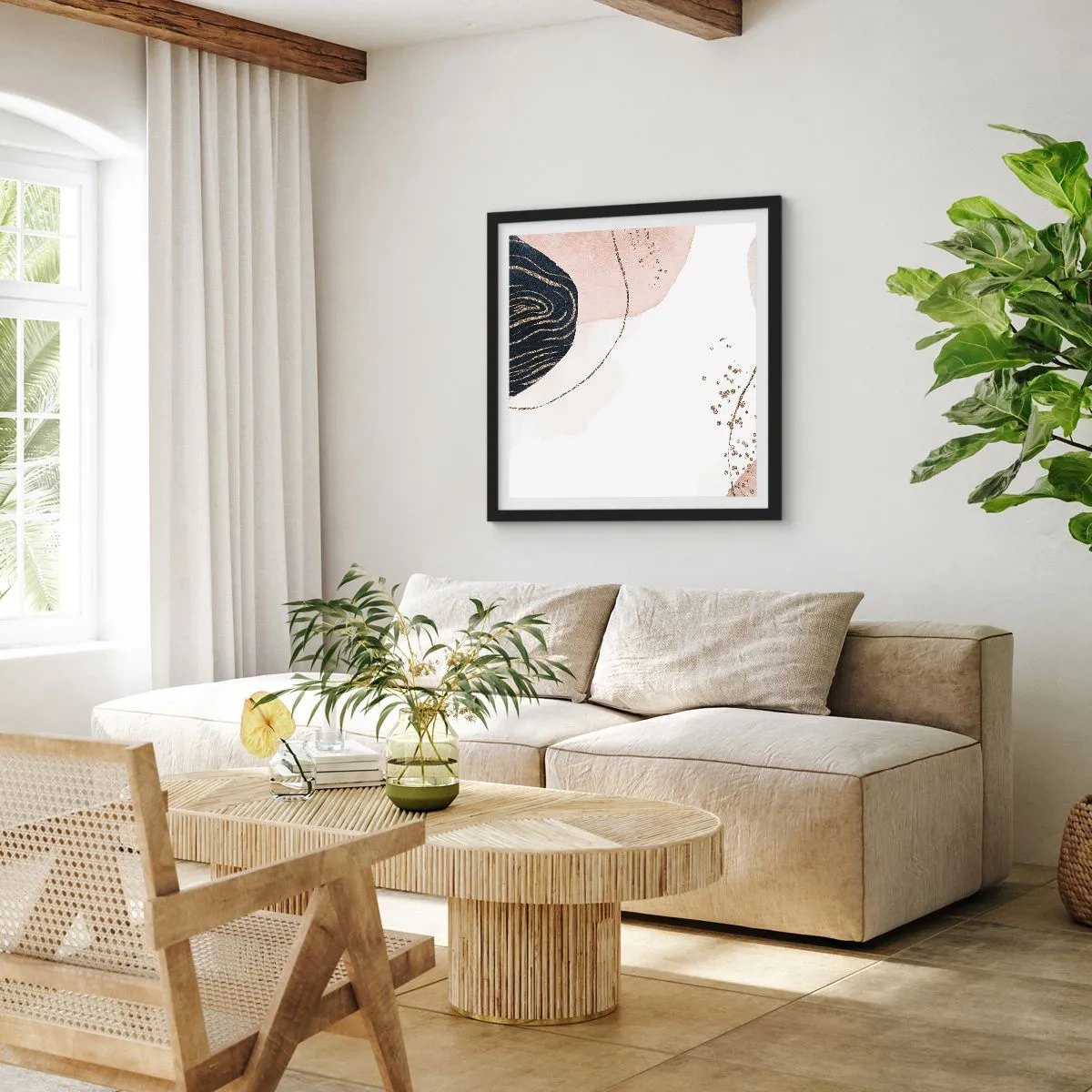 Poszter fehér keretben - Minden folyik - 50x50 cm