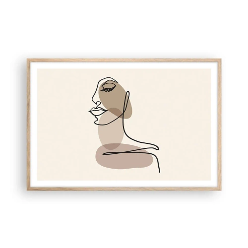 Poszter világos tölgy keretben - Egy bizonyos szépségvonal - 91x61 cm