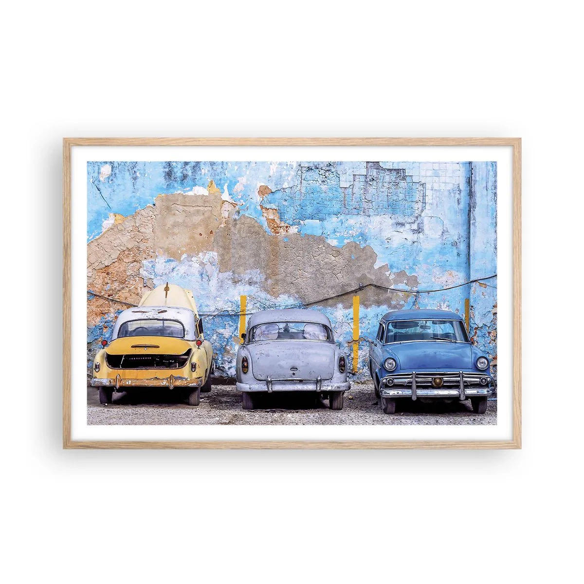 Poszter világos tölgy keretben - Veteránok találkozása - 91x61 cm