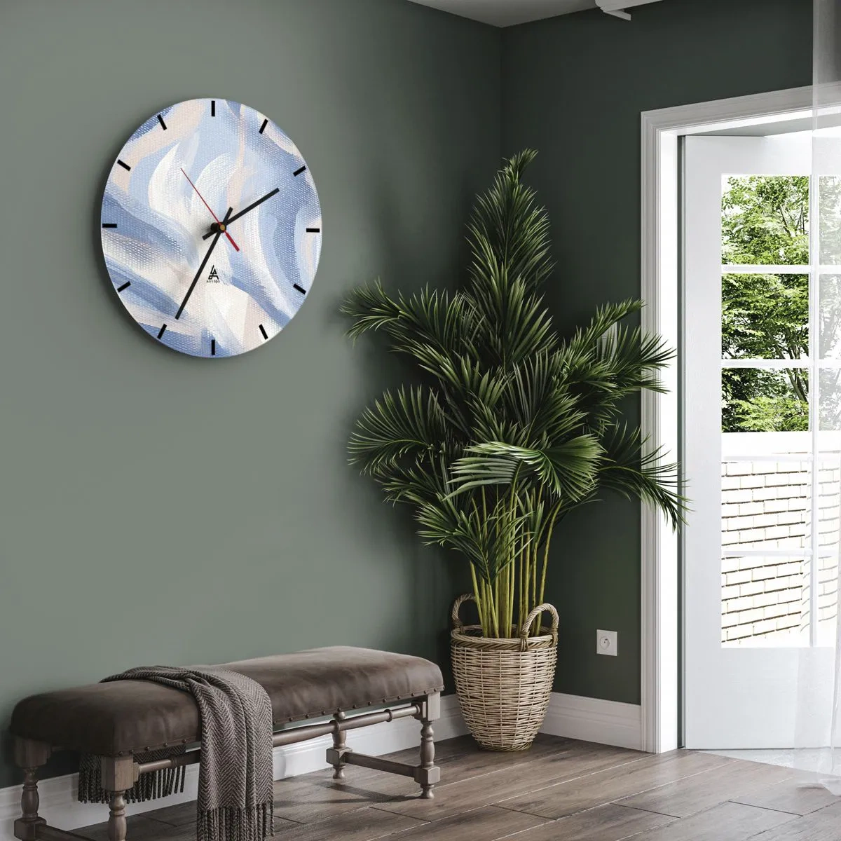 Falióra, Óra - Kék fodrok - 30x30 cm