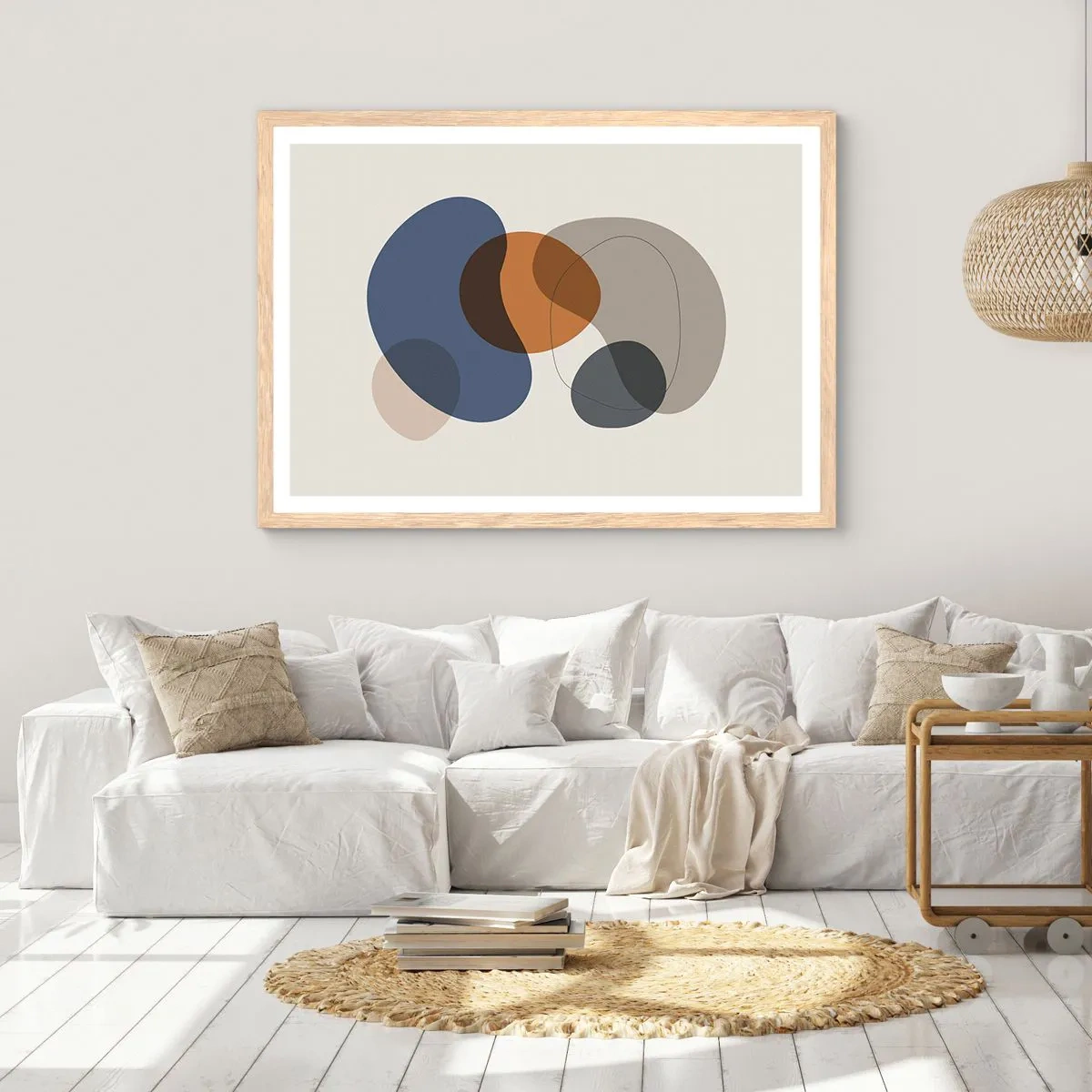 Poszter világos tölgy keretben - Színek cseppjei - 40x30 cm