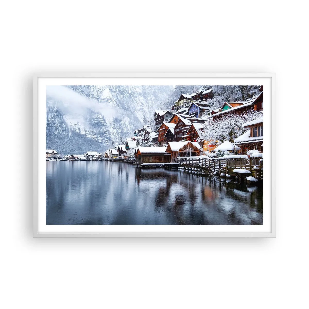 Poszter fekete keretben - Téli díszben - 91x61 cm
