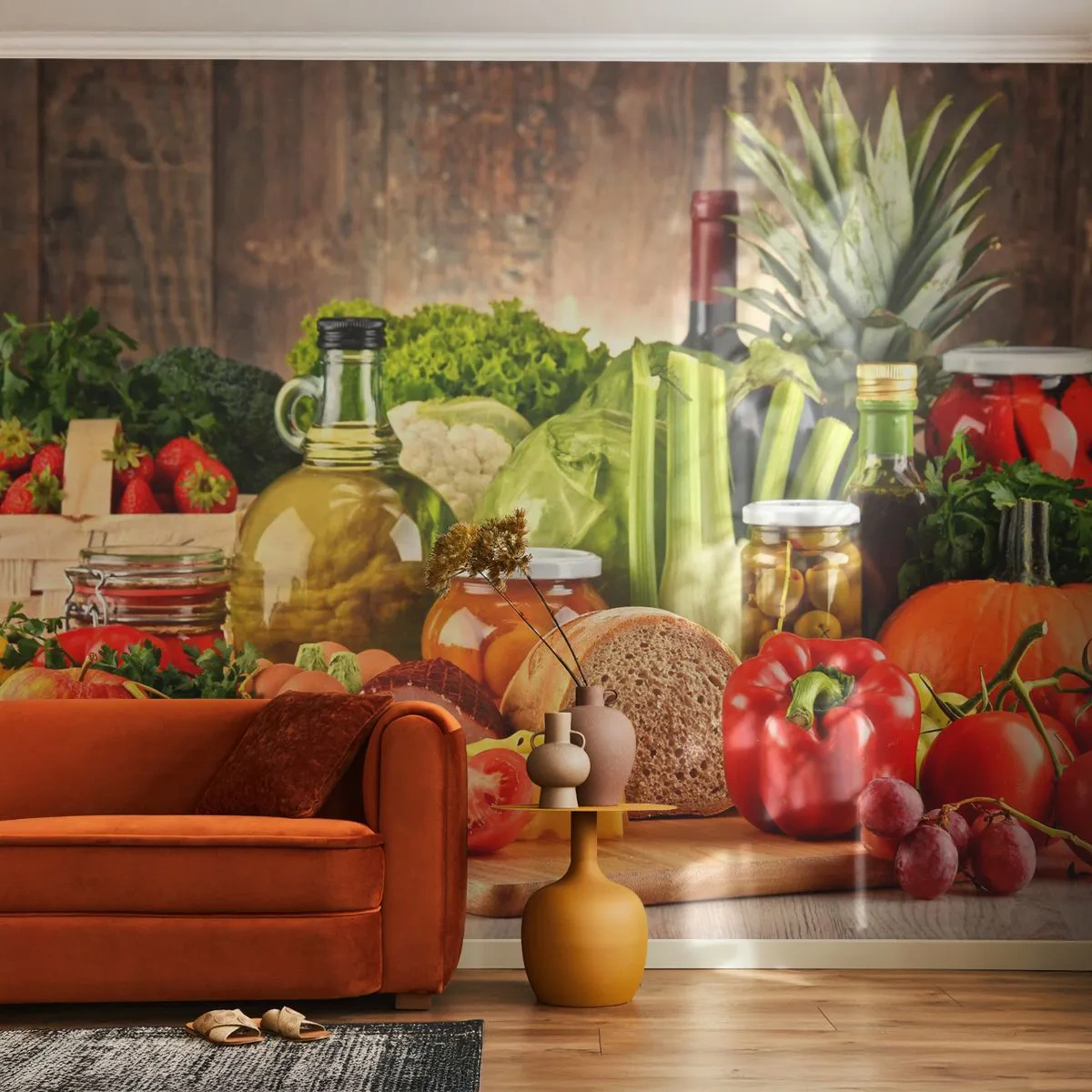 Fotótapéta Standard Eco - Füstölt, sült és pácolt - Gasztronómia, Zöldségek, Gyümölcs - 350x256 cm