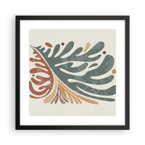 Poszter fehér keretben - Többszínű levél - 40x40 cm