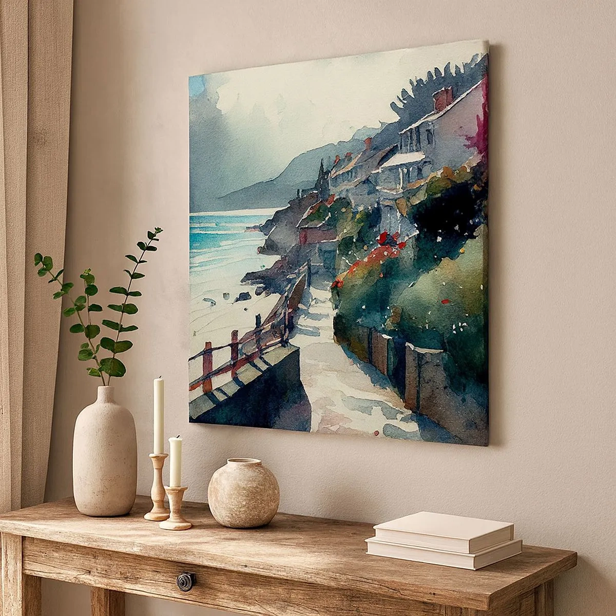 Vászonkép - Mediterrán város - 30x30 cm