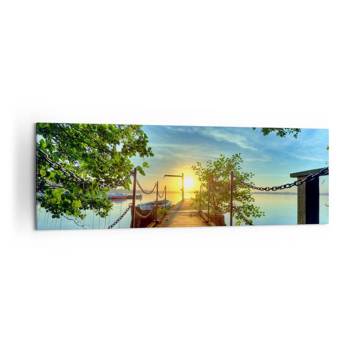 Vászonkép - Naplemente a víz felett - 160x50 cm