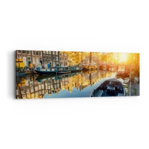 Vászonkép - Reggel Amszterdamban - 90x30 cm