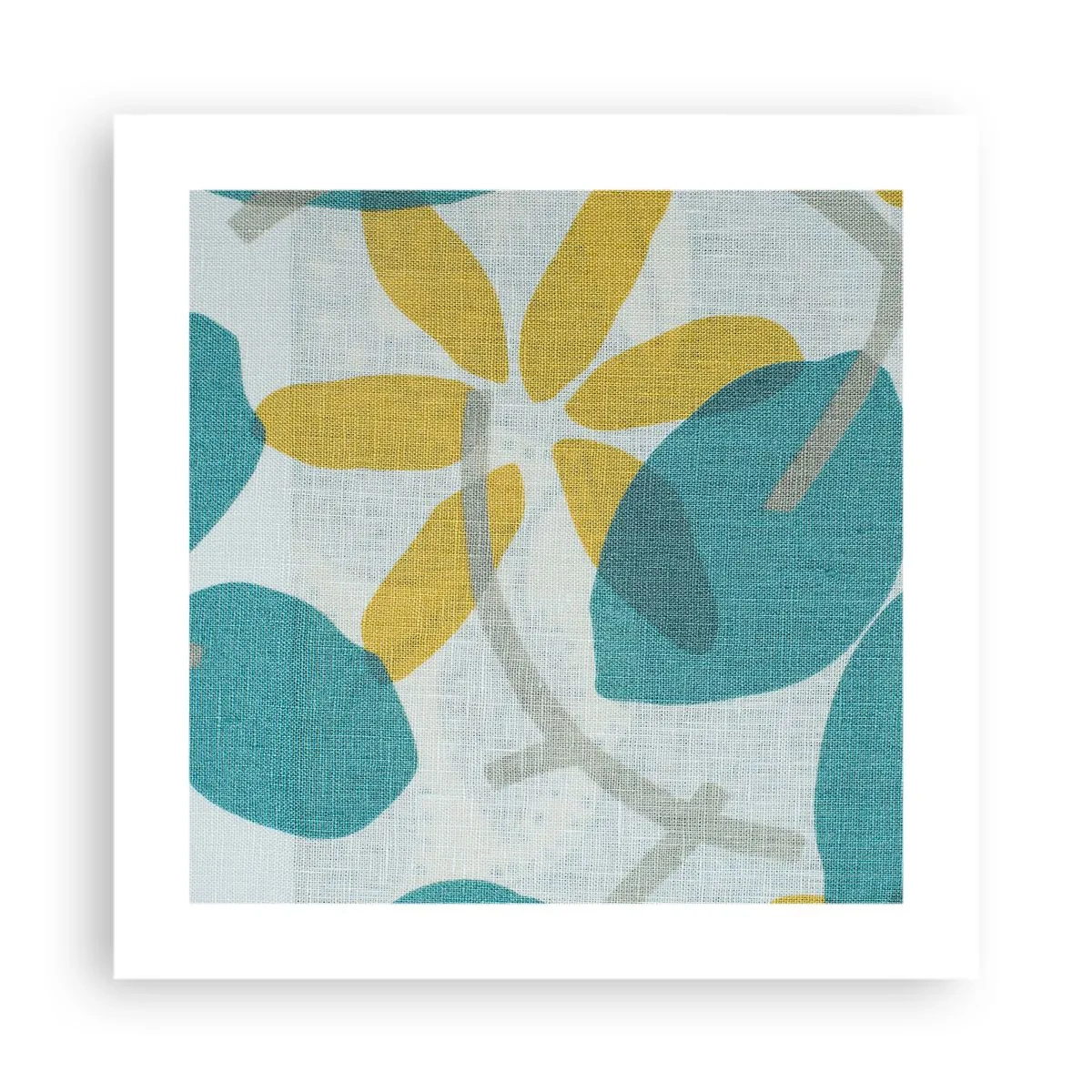 Poszter - Azúrkék levelek között - 40x40 cm