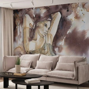Fotótapéta Premium Sand - Lila hangulatban - Absztrakció, Nő, Test - 350x256 cm