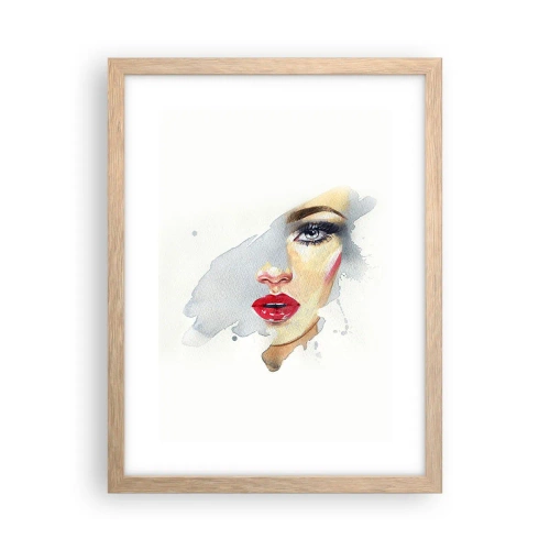 Poszter világos tölgy keretben - Egy vízcsepp tükörkép - 30x40 cm