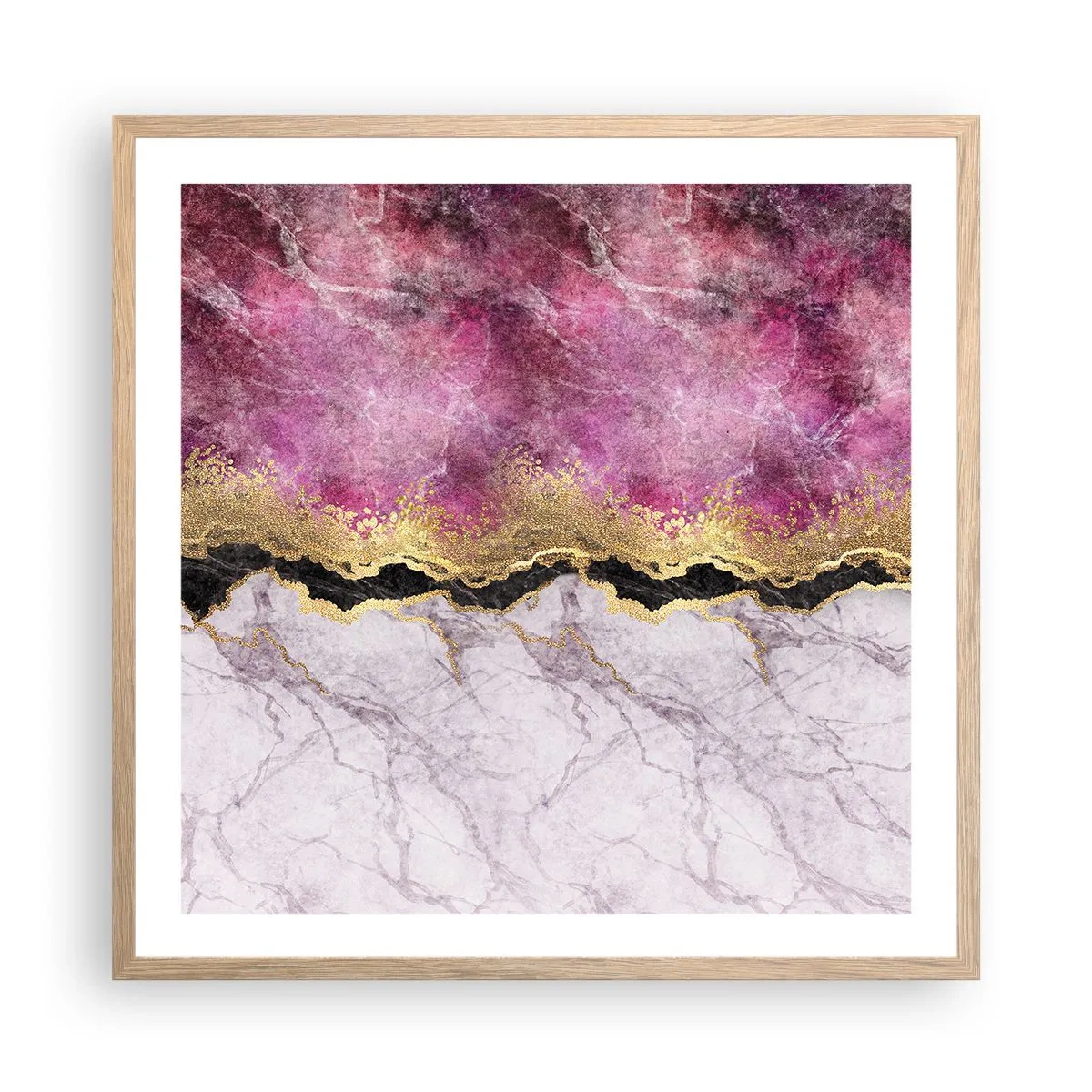 Poszter világos tölgy keretben - A határon - 60x60 cm