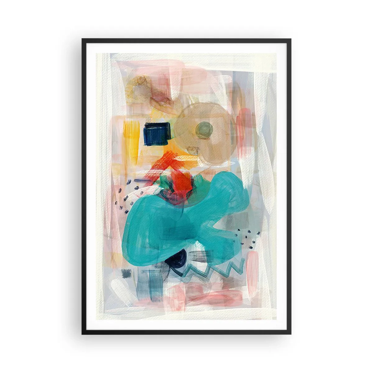 Poszter fehér keretben - Színes játék - 70x100 cm