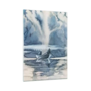 Üveg kép - Horgászok a paradicsomukban - 80x120 cm