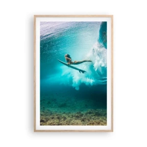 Poszter világos tölgy keretben - Vízalatti világ - 61x91 cm