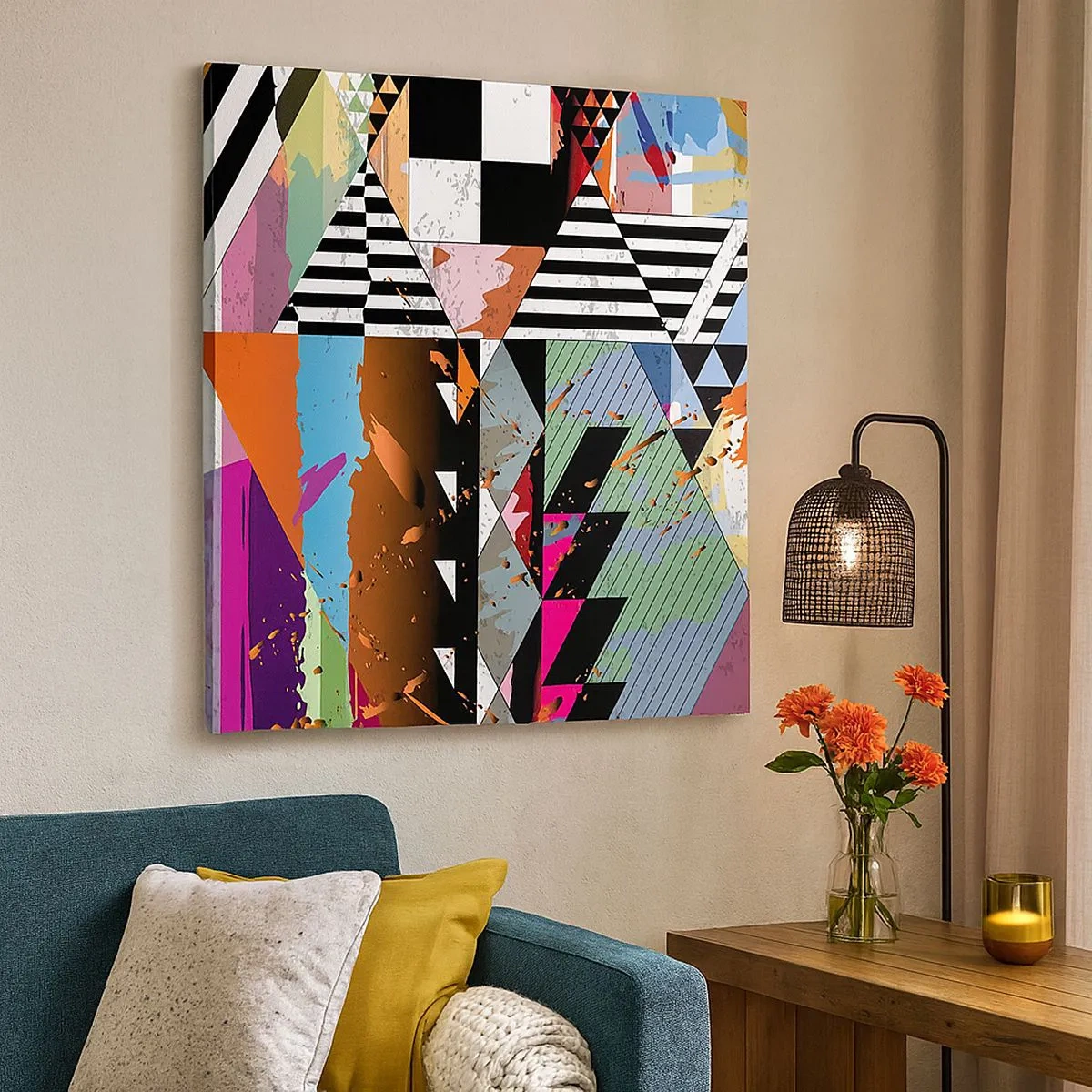 Vászonkép - Geometrikus és organikus - 30x30 cm