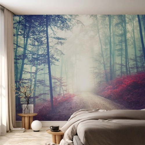 Fotótapéta Premium Canvas - Milyen jó felkelni hajnalban - Tájkép, Erdő, Erdei út - 100x70 cm