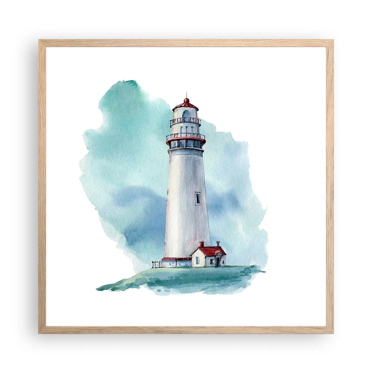 Poszter világos tölgy keretben - A kék szelíd húga - 60x60 cm