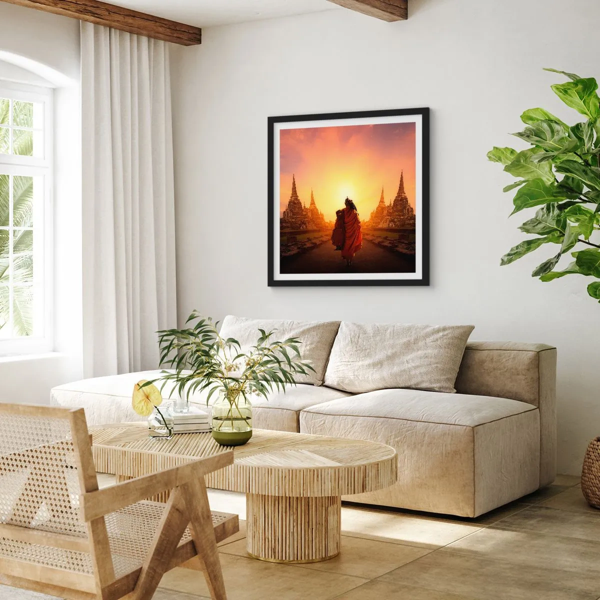 Poszter fehér keretben - Nyugalomban a végtelenségen át - 50x50 cm