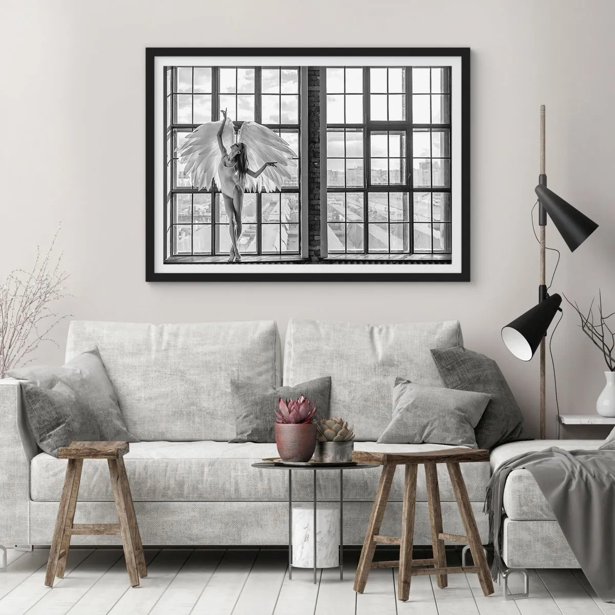 Poszter fehér keretben - Angyalok városa? - 100x70 cm