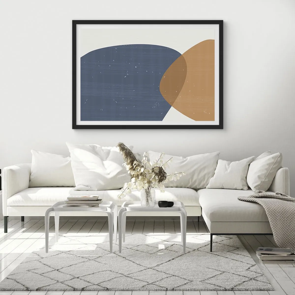 Poszter fehér keretben - Oválisok és hatások - 70x50 cm