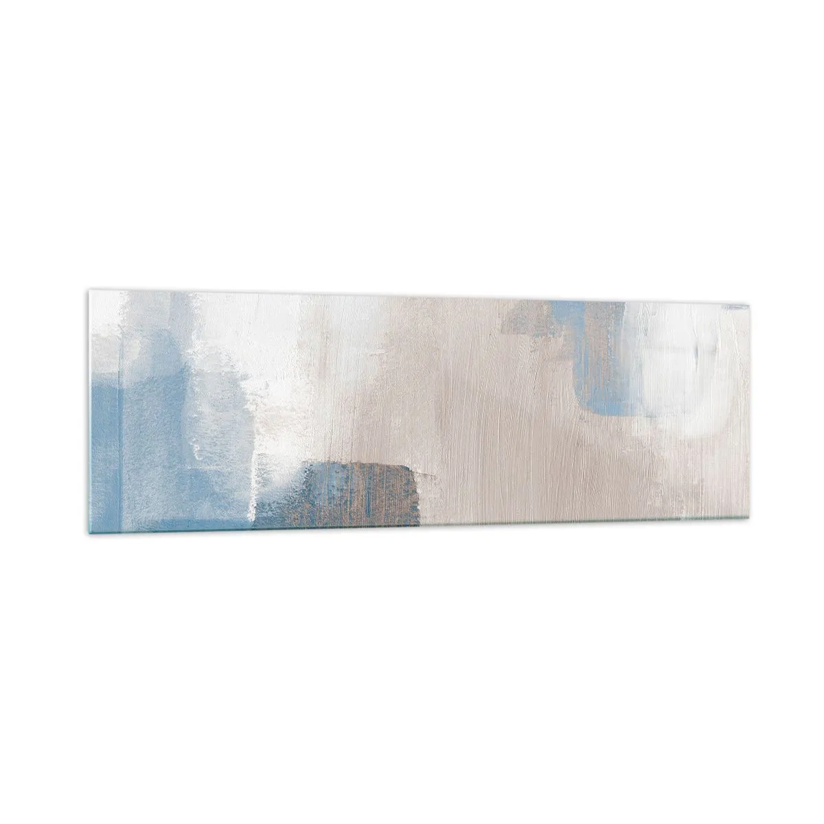 Üveg kép - Rózsaszín absztrakció egy kék fátyol mögött - 160x50 cm