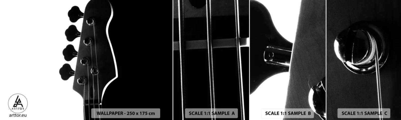 Fotótapéta Minta Öntapadós Deluxe Sticker - Sziklacsend - Gitár, Zene, Modern - 100x30 cm