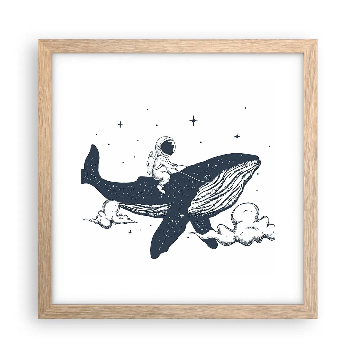 Poszter világos tölgy keretben - Egy kozmikus kaland - 30x30 cm