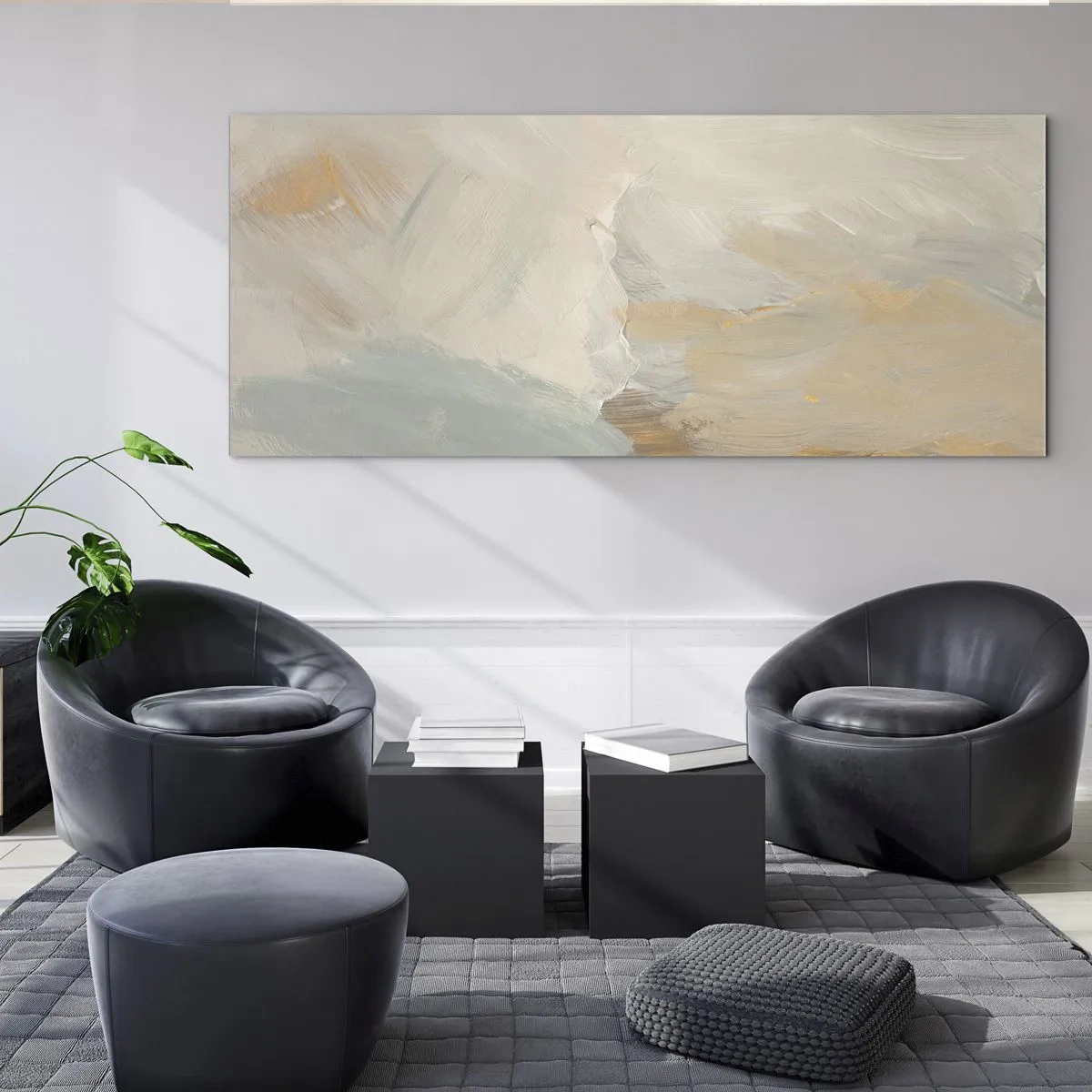 Üveg kép - Absztrakció - a szelídség földje - 90x30 cm