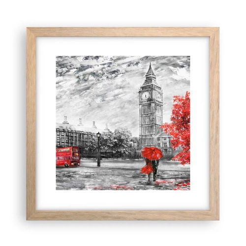 Poszter világos tölgy keretben - Izgalmas nap - 30x30 cm