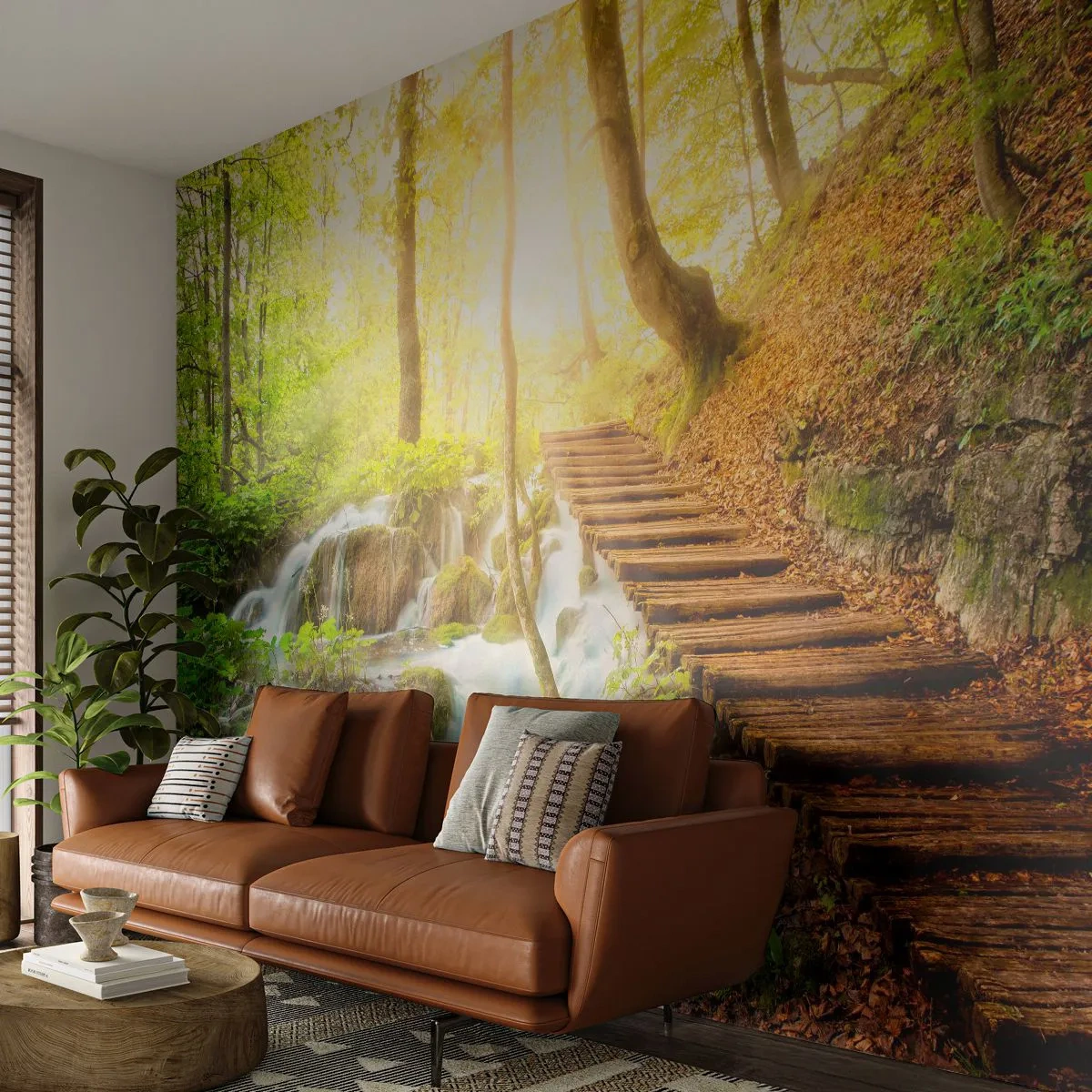Fotótapéta Standard Eco - Vágyott hűs - Tájkép, Vízesés, Erdő - 200x140 cm