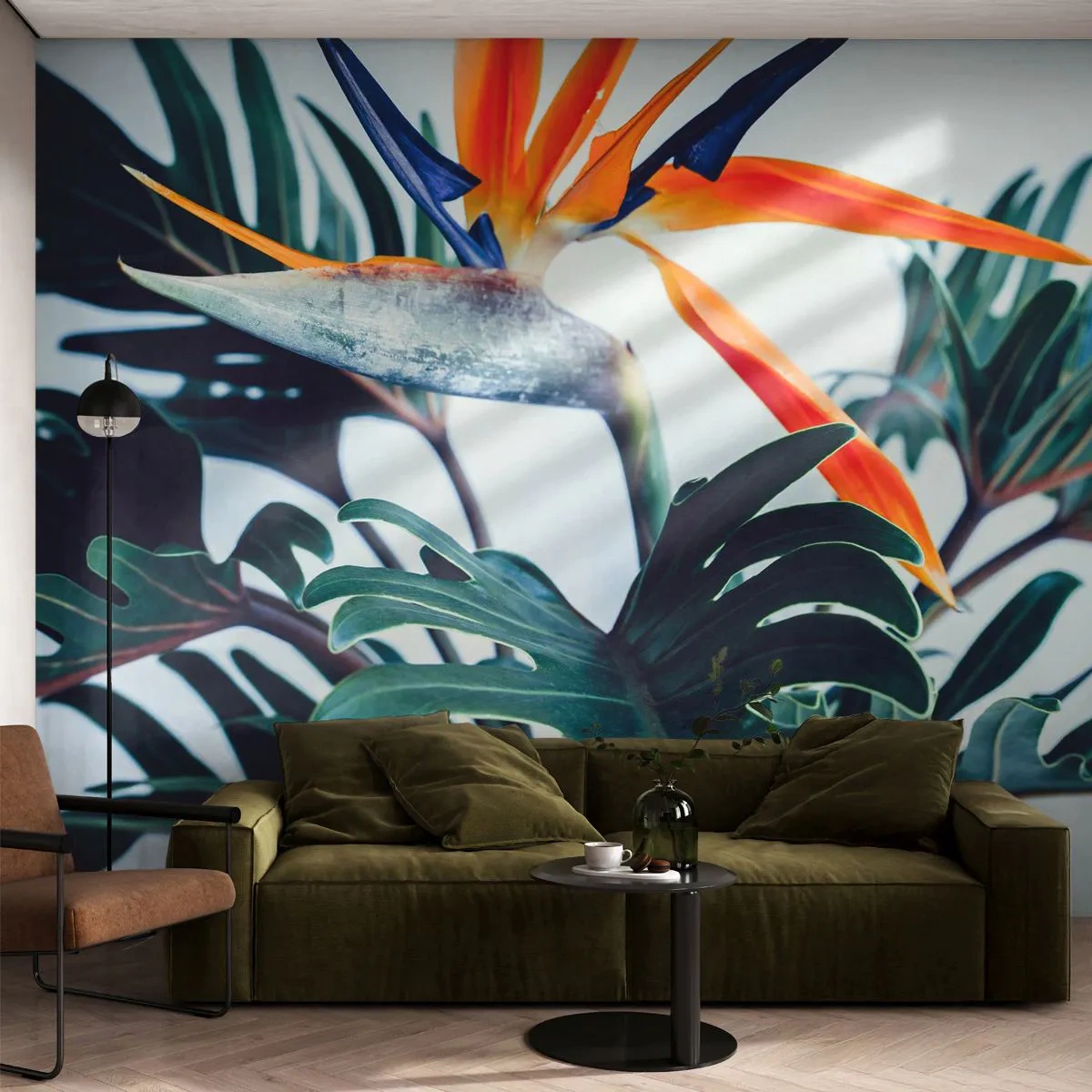 Fotótapéta Premium Sand - Madárkalitka - Növények, Boho, Egzotikus - 200x140 cm